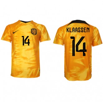 Nederländerna Davy Klaassen #14 Hemmatröja VM 2022 Korta ärmar